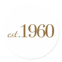 Est 1960 round stickers