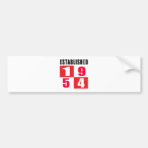 Established 1954 Birthday Designs Bumper Sticker