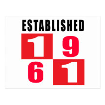 Established 1961 Birthday Designs Postcard