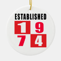 Established 1974 Birthday Designs Ornament