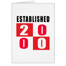 Established 2000 Birthday Designs Greeting Card