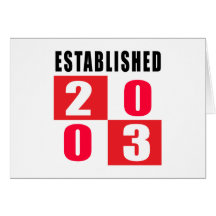 Established 2003 Birthday Designs Card