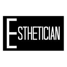 Esthetician Black and White Business Card