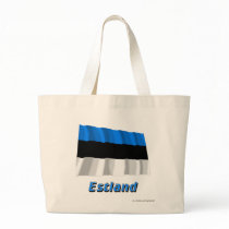 Estland Fliegende Flagge mit Namen Canvas Bags