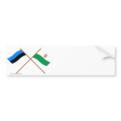 Estonia and Hiiu Crossed Flags by Vexillophile