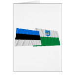 Estonia and Ida-Viru Waving Flags