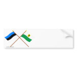 Estonia and Pärnu Crossed Flags bumper stickers