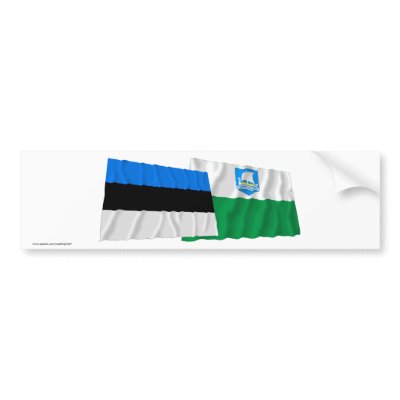 Estonia and Saare Waving Flags by Vexillophile