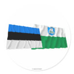 Estonia and Saare Waving Flags