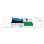 Estonia and Tartu Waving Flags