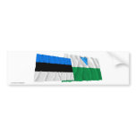 Estonia and Valga Waving Flags Bumper Stickers