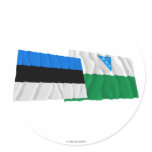 Estonia and Valga Waving Flags