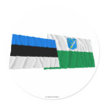 Estonia and Võru Waving Flags