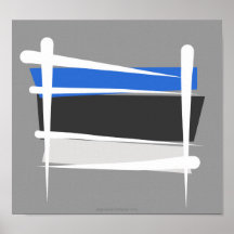 Estonia Brush Flag Poster