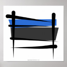 Estonia Brush Flag Poster