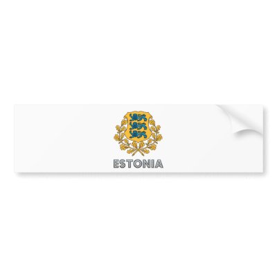 Estonia Coat of Arms Bumper Stickers by representmycountry