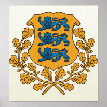 Estonia Coat of Arms detail Poster