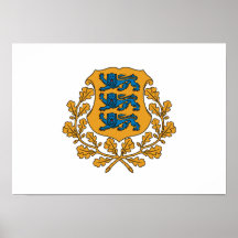 Estonia Coat of Arms Poster