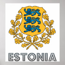 Estonia Coat of Arms Poster