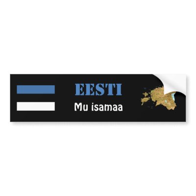 Estonia Flag and Map Bumper Sticker by FlagAndMap