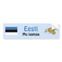 Estonia Flag and Map Bumper Sticker
