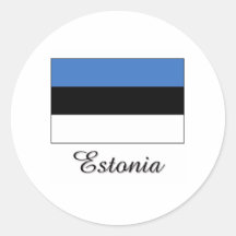 Estonia Flag Design Round Stickers