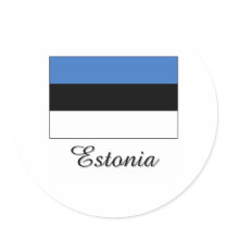 Estonia Flag Design Round Stickers