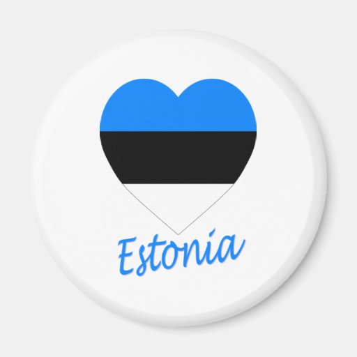 Estonia Flag Heart Magnet