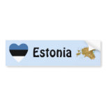 Estonia Flag Heart + Map Bumper Sticker
