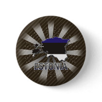 Estonia Flag Map 2.0 Pinback Buttons