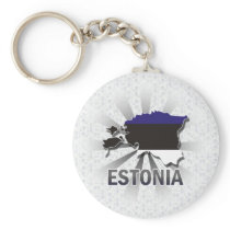 Estonia Flag Map 2.0 Keychain