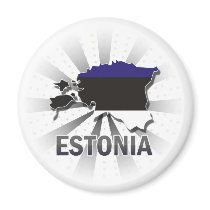 Estonia Flag Map 2.0 Fridge Magnet