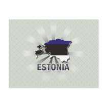 Estonia Flag Map 2.0 Postcards