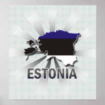 Estonia Flag Map 2.0 Poster
