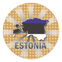 Estonia Flag Map 2.0 Round Sticker
