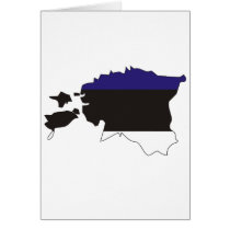 Estonia flag map greeting cards