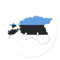 Estonia Flag map EE Round Stickers