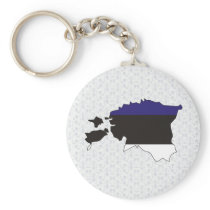 Estonia Flag Map full size Key Chains