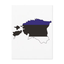Estonia flag map postcard