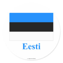 Estonia Flag with Name in Estonian