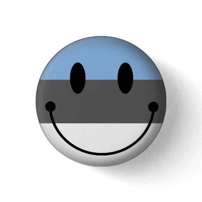 Estonia Smiley Pinback Buttons by WorldButtons