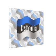 Estonia Waving Flag Canvas Print