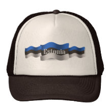 Estonia Waving Flag Mesh Hats