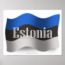 Estonia Waving Flag Posters