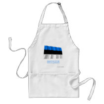 Estonia Waving Flag with Name Aprons