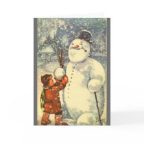 Estonian Boy with Snowman Cards