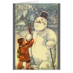 Estonian Boy with Snowman cards