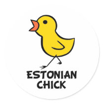 Estonian Chick Round Sticker