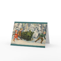 Estonian Family with Christmas Tree Card