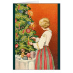 Estonian Girl at Christmas Tree cards